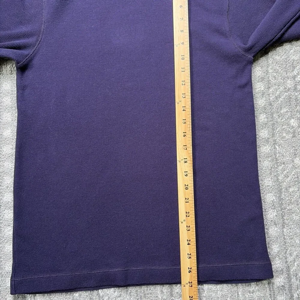 Banana Republic Lot Of 2 Mens Waffle Knit Long Sleeve Shirts Large Plum Blue